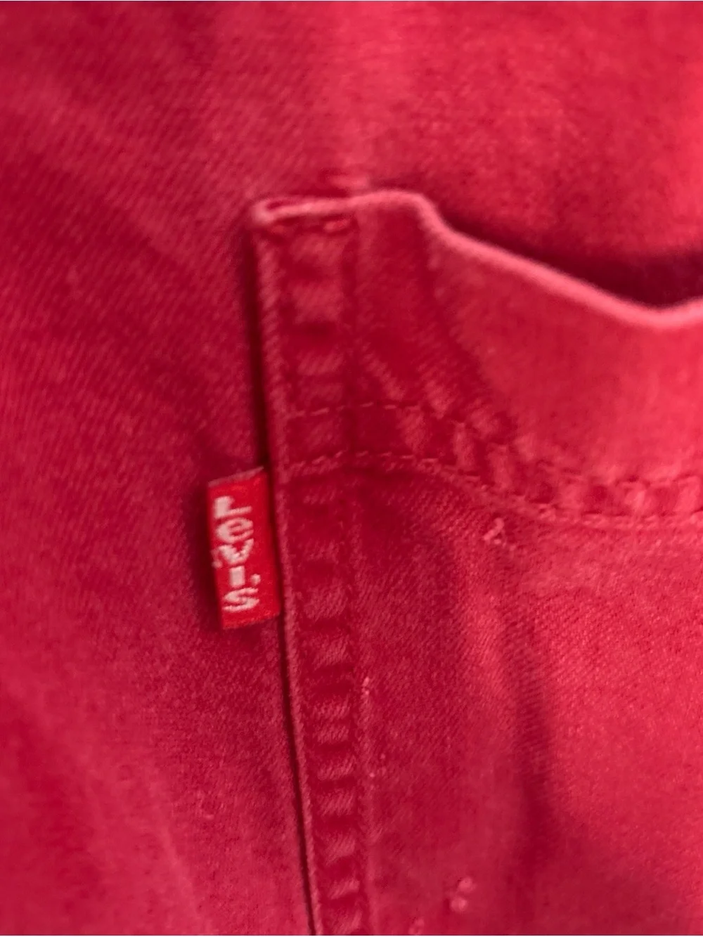 Levi's Red Cotton Button-Up Shirt Jacket Vintage - Picture 6 of 10